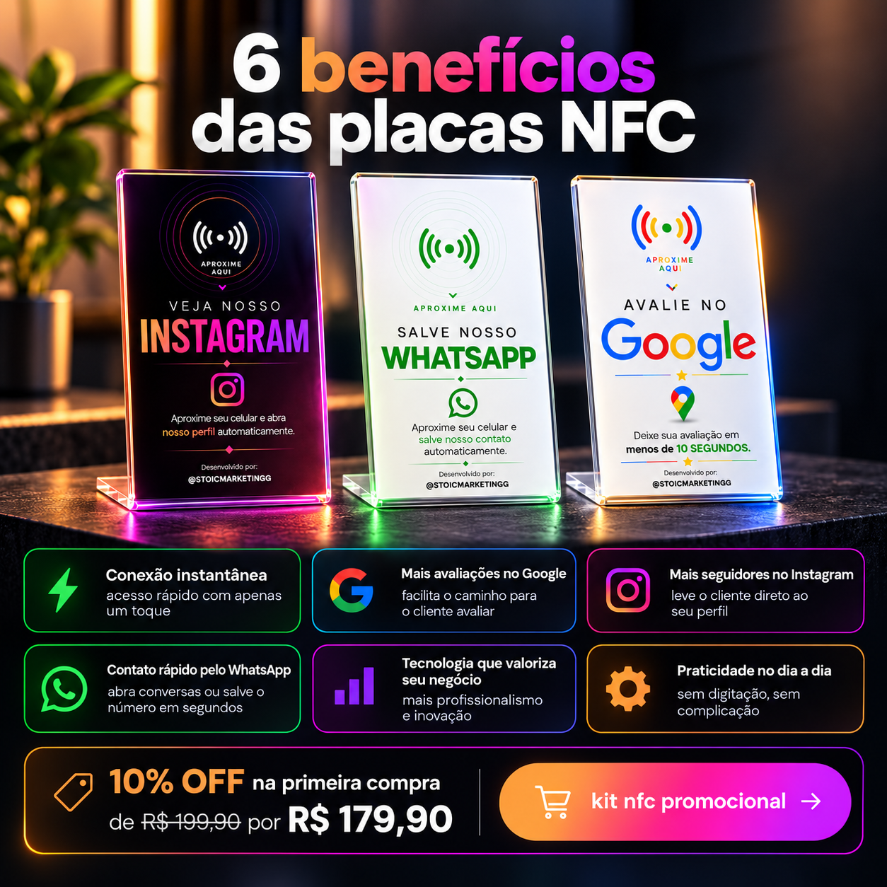 Promoção de Placas NFC Neon